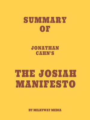 cover image of Summary of Jonathan Cahn's the Josiah Manifesto